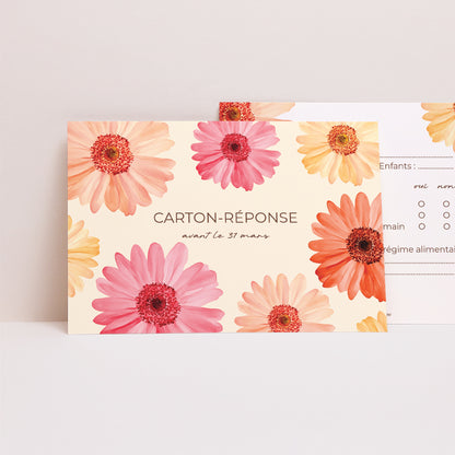 Carton réponse Mariage Paysage Éclats de Fleurs photo N° 1