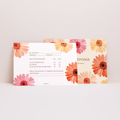 Carton réponse Mariage Paysage Éclats de Fleurs photo N° 2