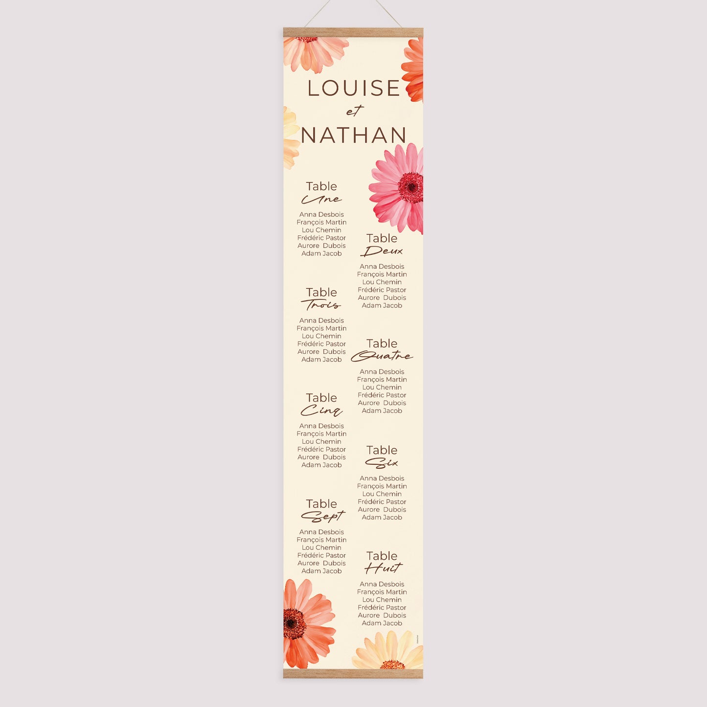Plan de table Mariage Papier Éclats de Fleurs photo N° 1