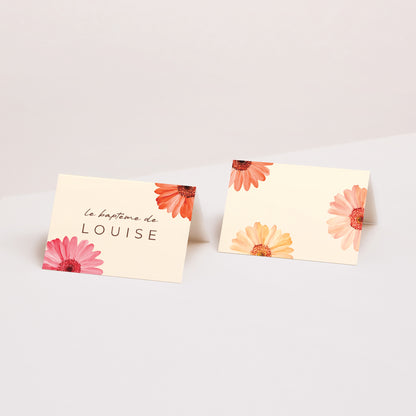 Marque-place Baptême 2 volets Pétales de Grâce photo N° 1