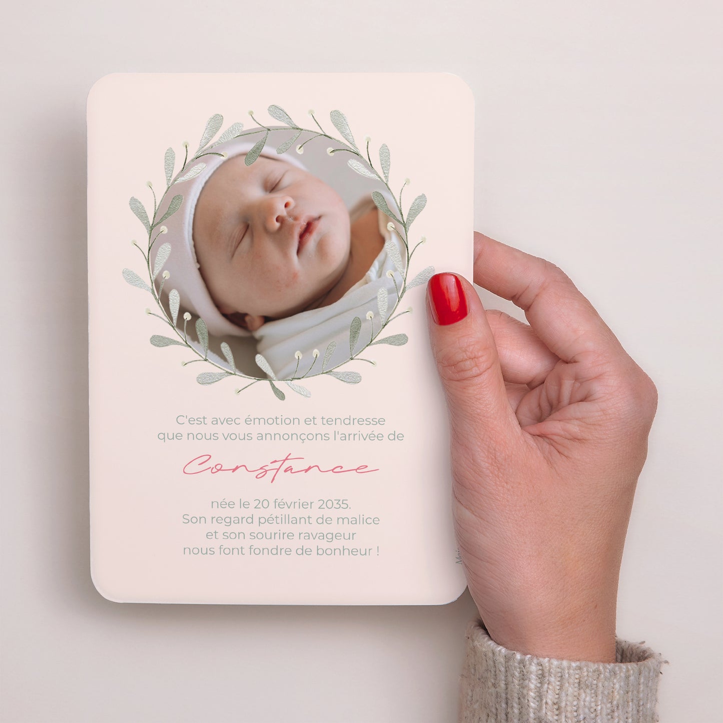 Faire-part Naissance Portrait, bords arrondis Douce Frimousse photo N° 3
