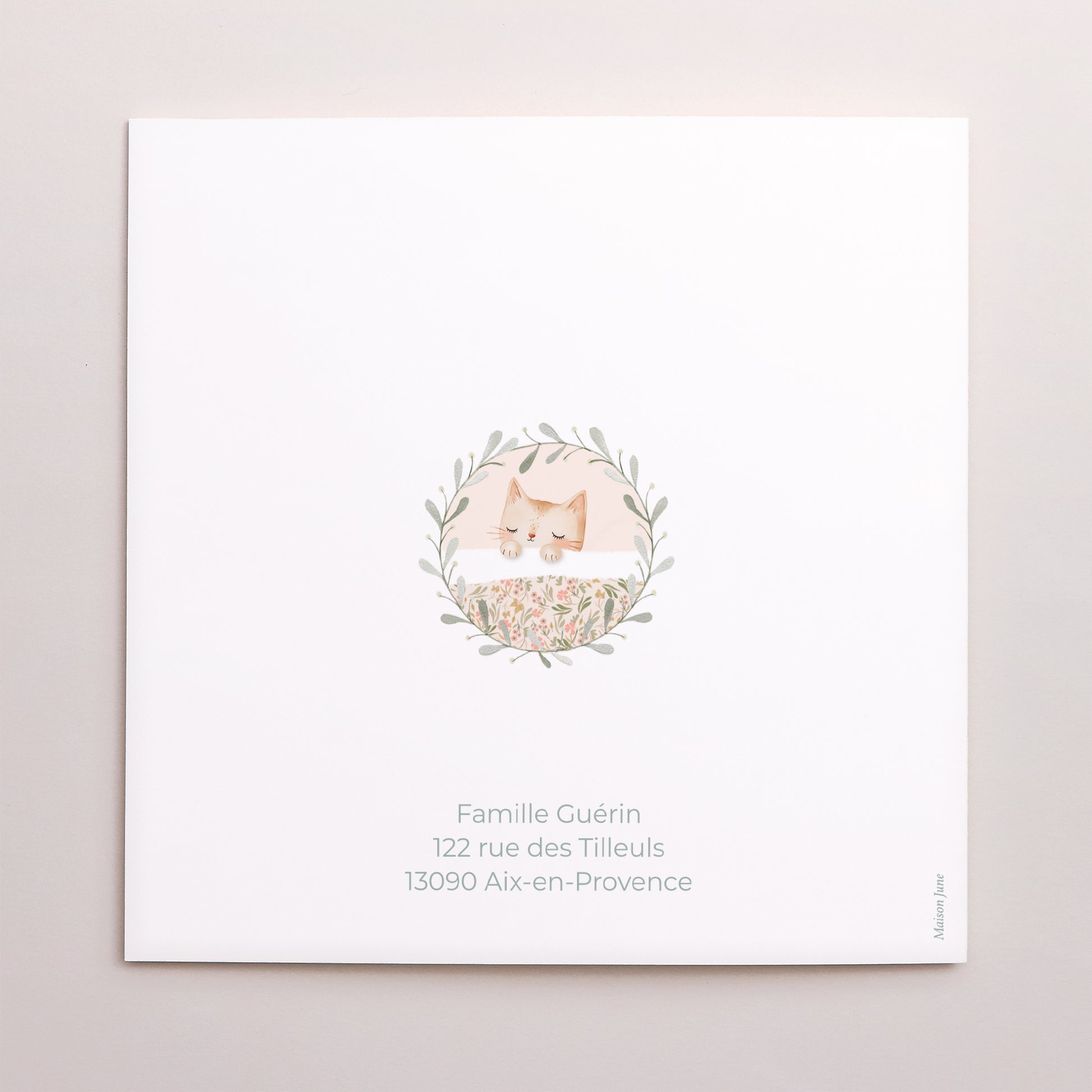 Faire-part Naissance Carré double volet Douce Frimousse photo N° 3