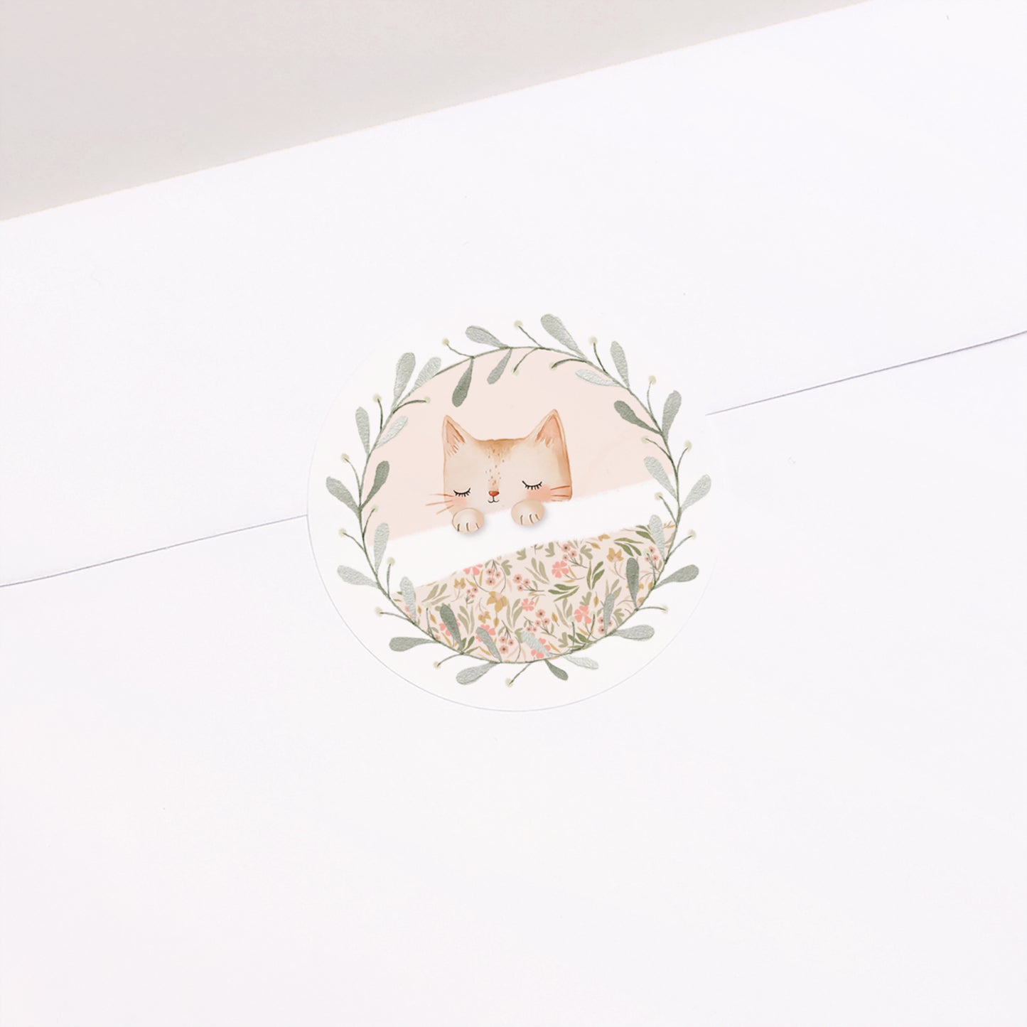 Sticker Naissance Rond Douce Frimousse photo N° 1