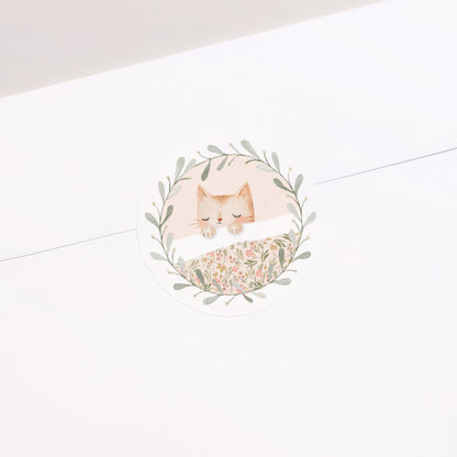 Sticker Naissance Rond Douce Frimousse photo N° 1