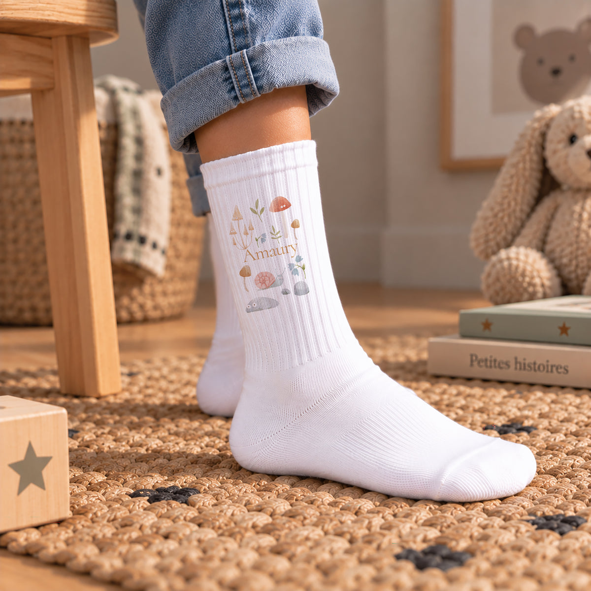 Chaussettes enfant Blanches Le petit monde de la forêt photo N° 2