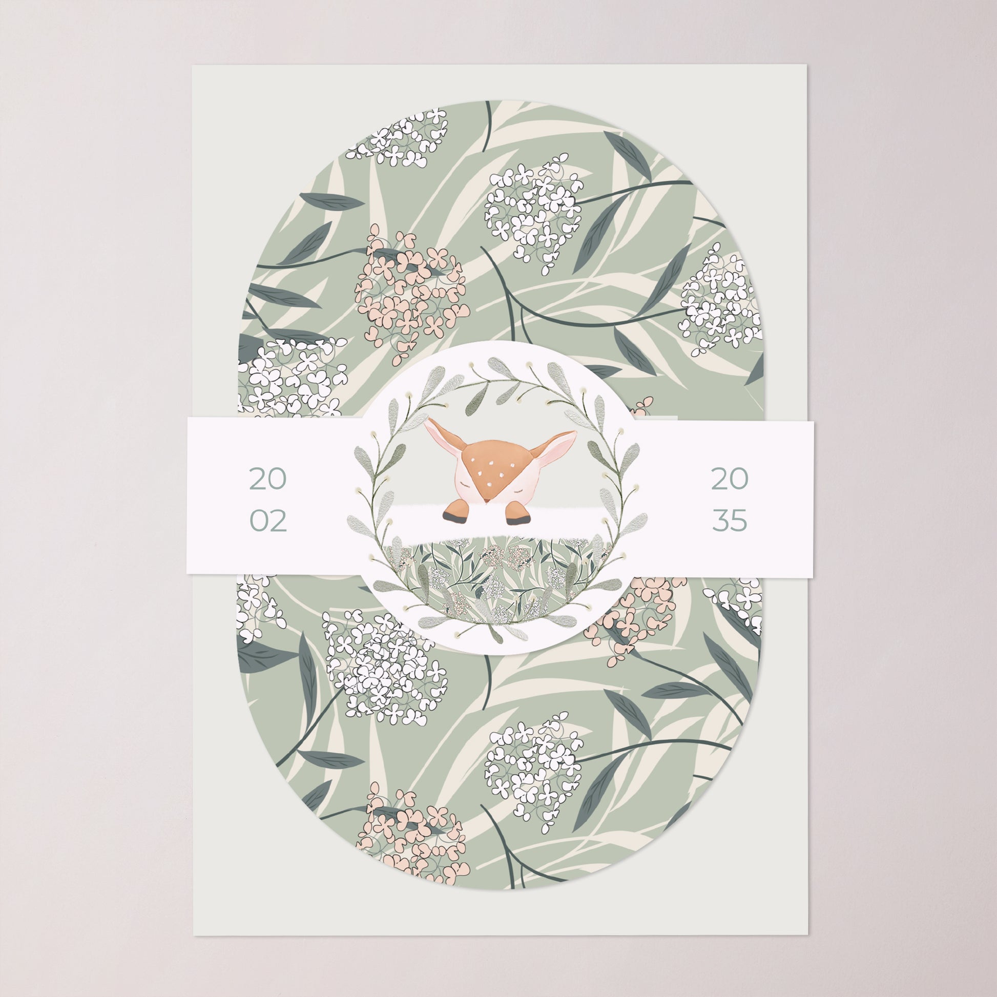 Faire-part Naissance bandeau, 2 cartes Douce Clairière photo N° 1