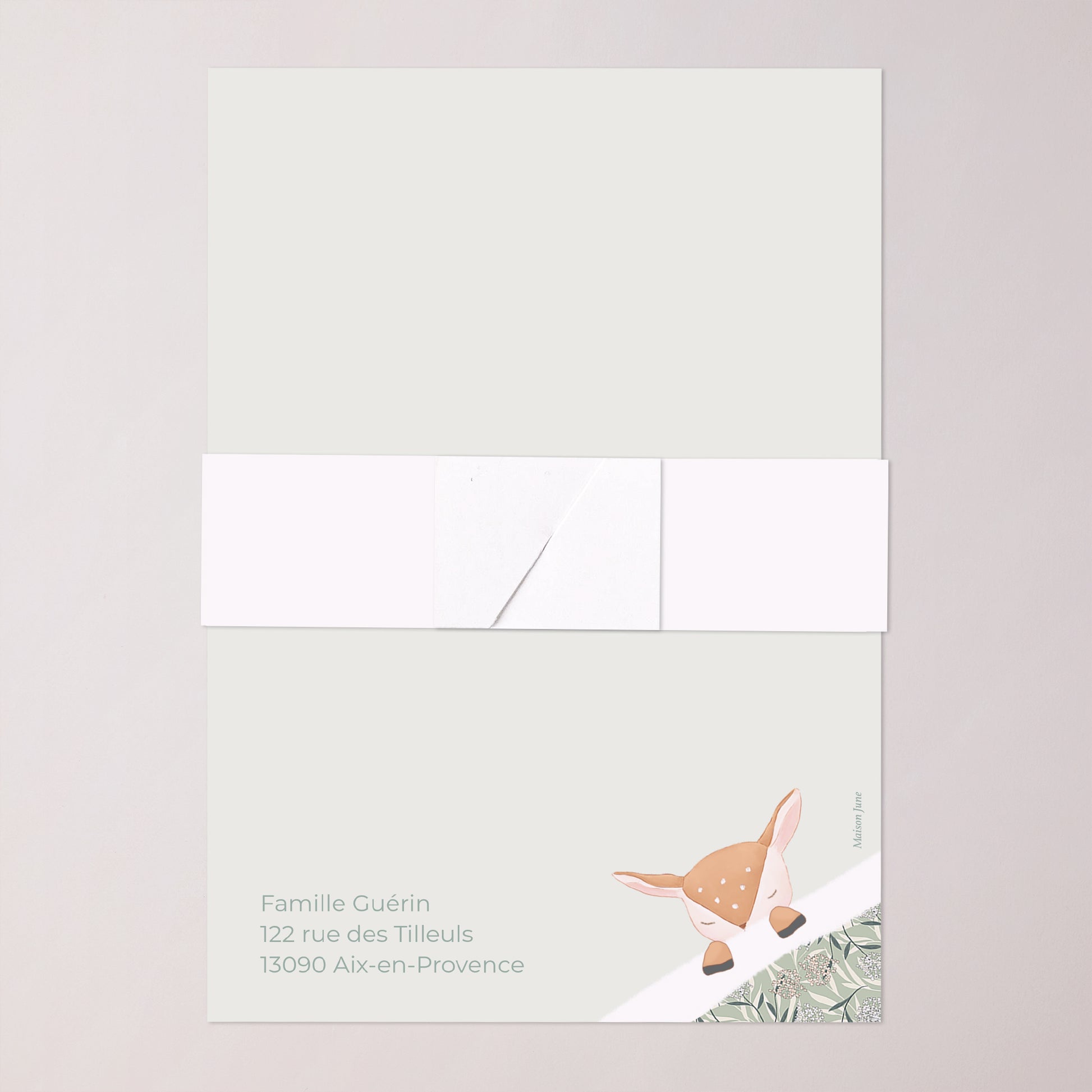 Faire-part Naissance bandeau, 2 cartes Douce Clairière photo N° 5