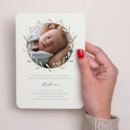 Faire-part Naissance Portrait, bords arrondis Douce Clairière photo N° 3