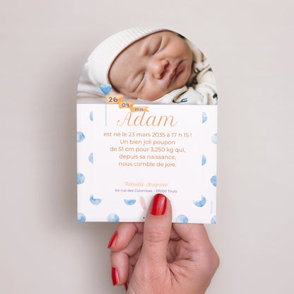 Faire-part Naissance Petite arche Montgolfière à pois photo N° 3