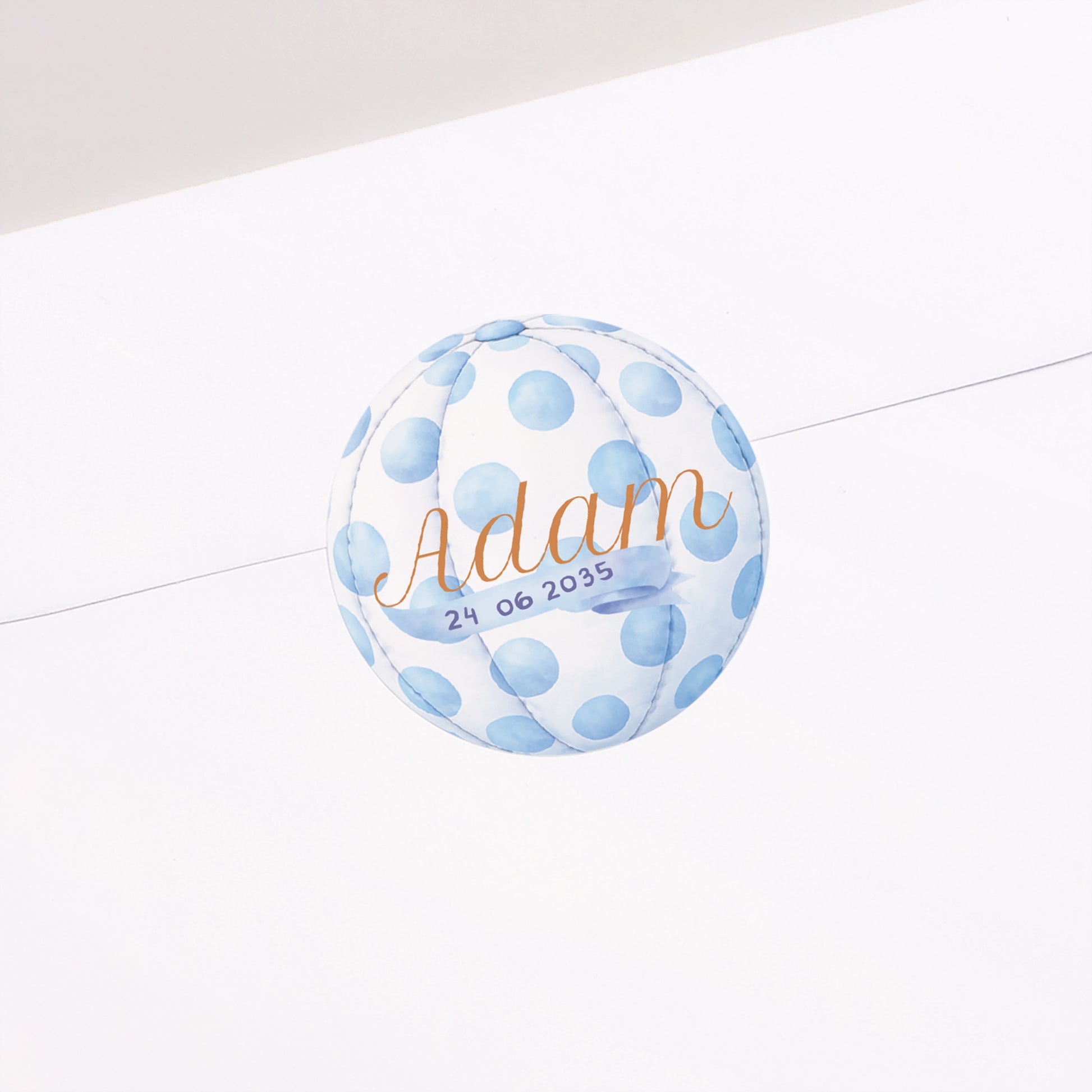 Sticker Naissance Rond Montgolfière à pois photo N° 1