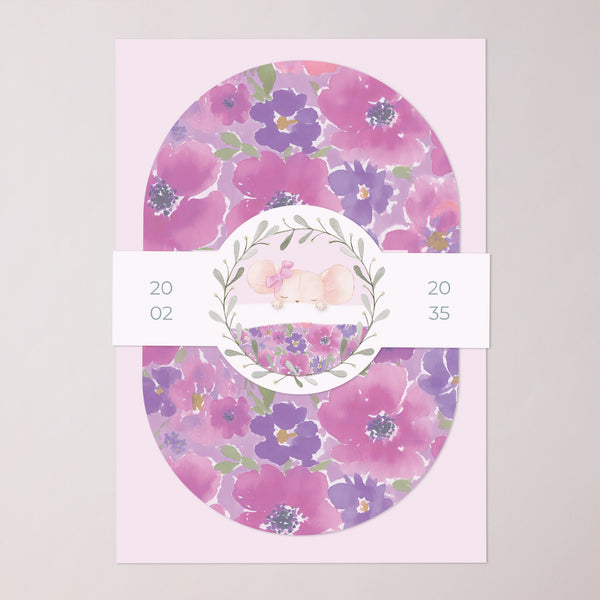 Faire-part Naissance bandeau, 2 cartes Souris d’Amour photo