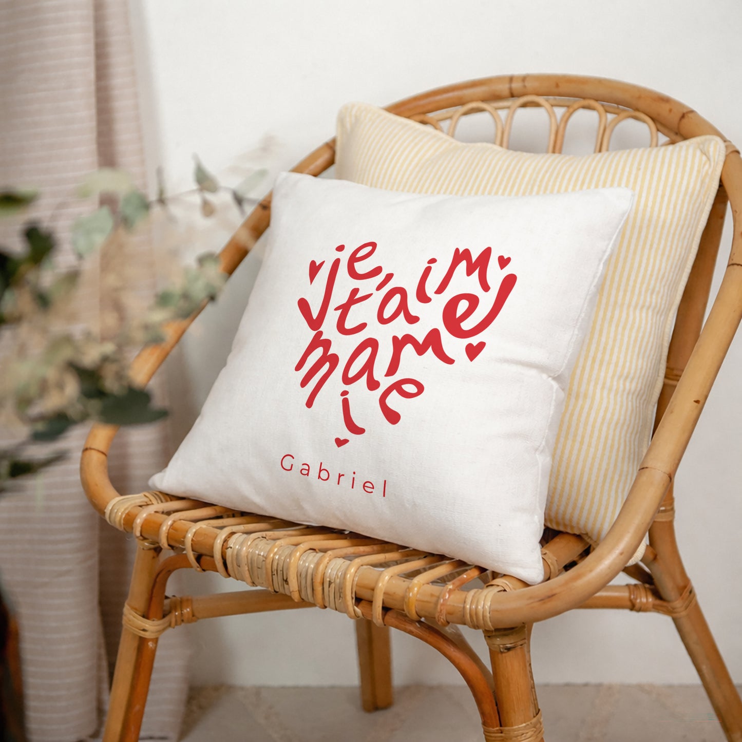 Coussin Beige naturel Cœur de Mamie photo N° 2