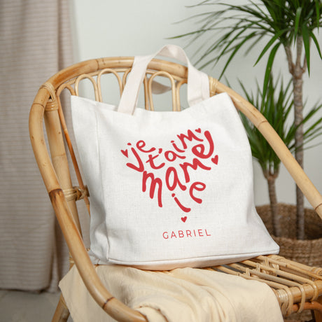 Tote bag Anse en toile Cœur de Mamie