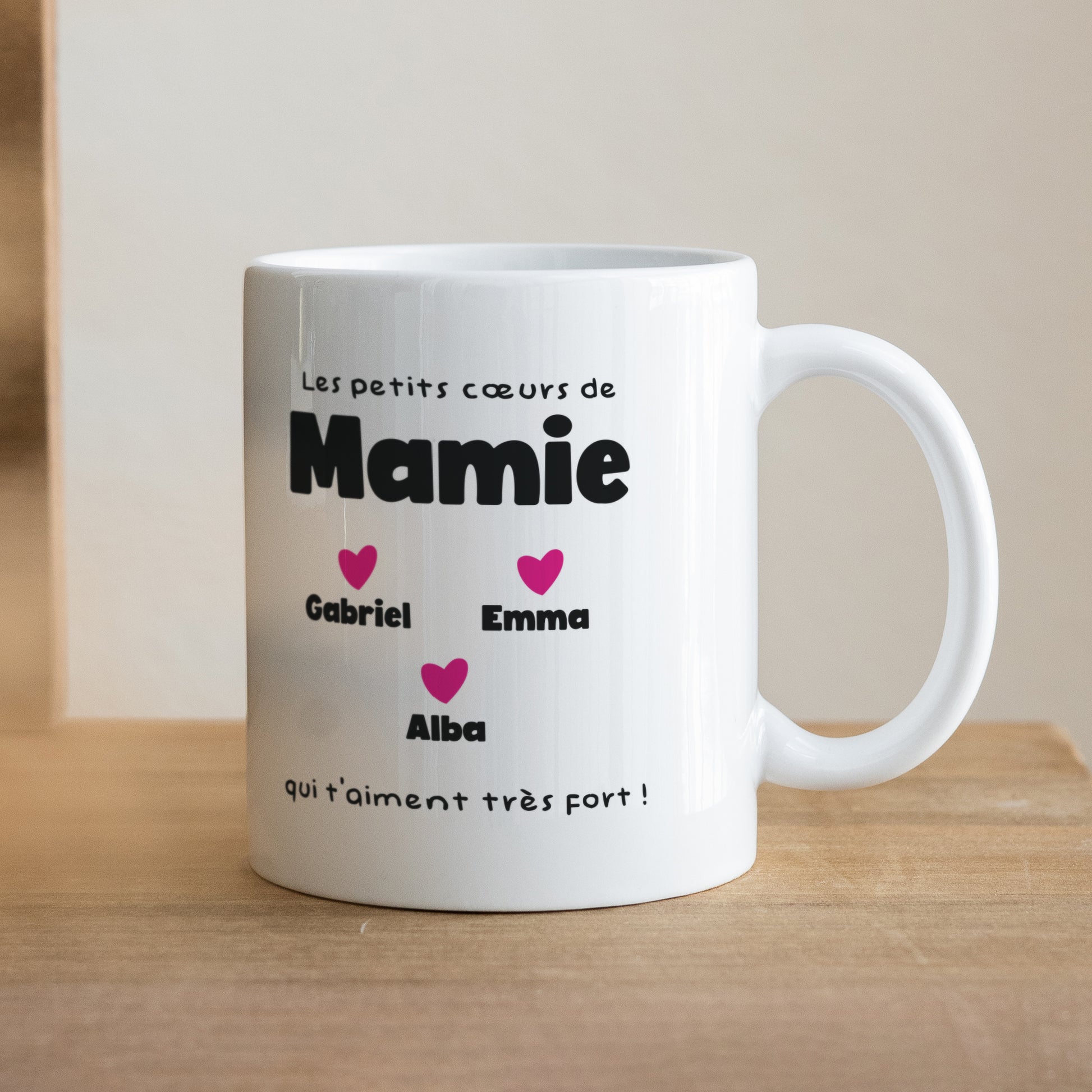 Mug Blanc Les petits cœurs de Mamie photo N° 1