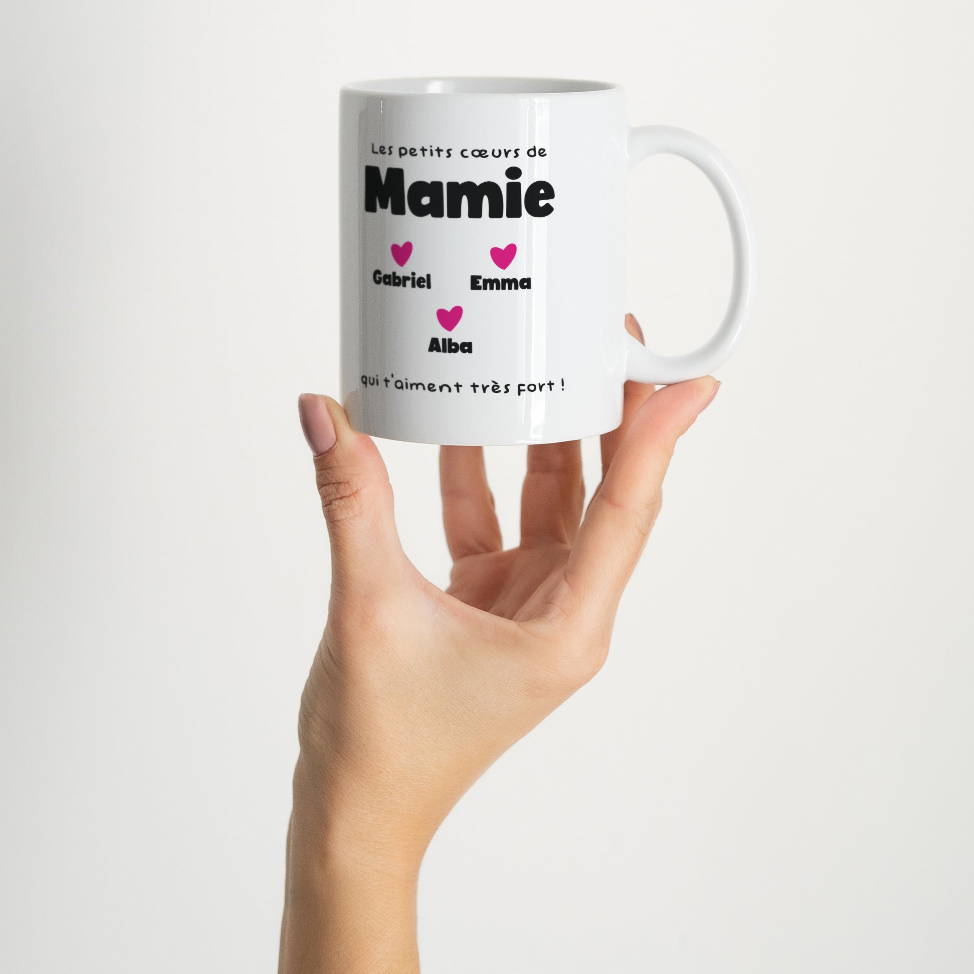 Mug Blanc Les petits cœurs de Mamie photo N° 2