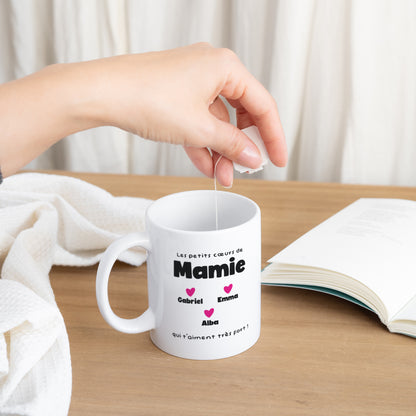 Mug Blanc Les petits cœurs de Mamie photo N° 3