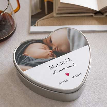 Boite métallique Cœur Love Mamie photo N° 1