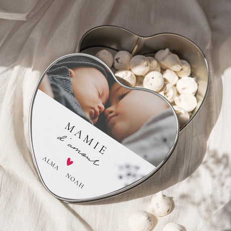 Boite métallique Cœur Love Mamie