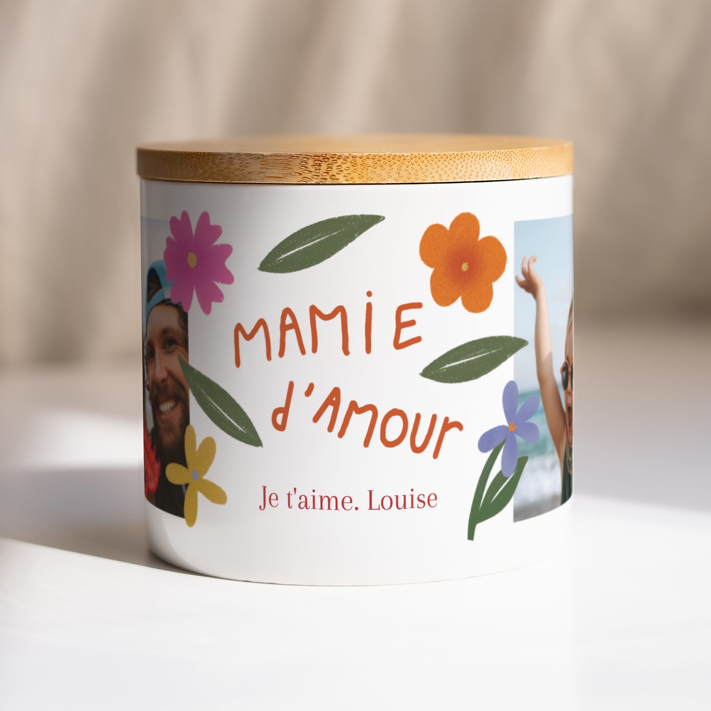 Pot en céramique 48 cl Mamie en or photo N° 1