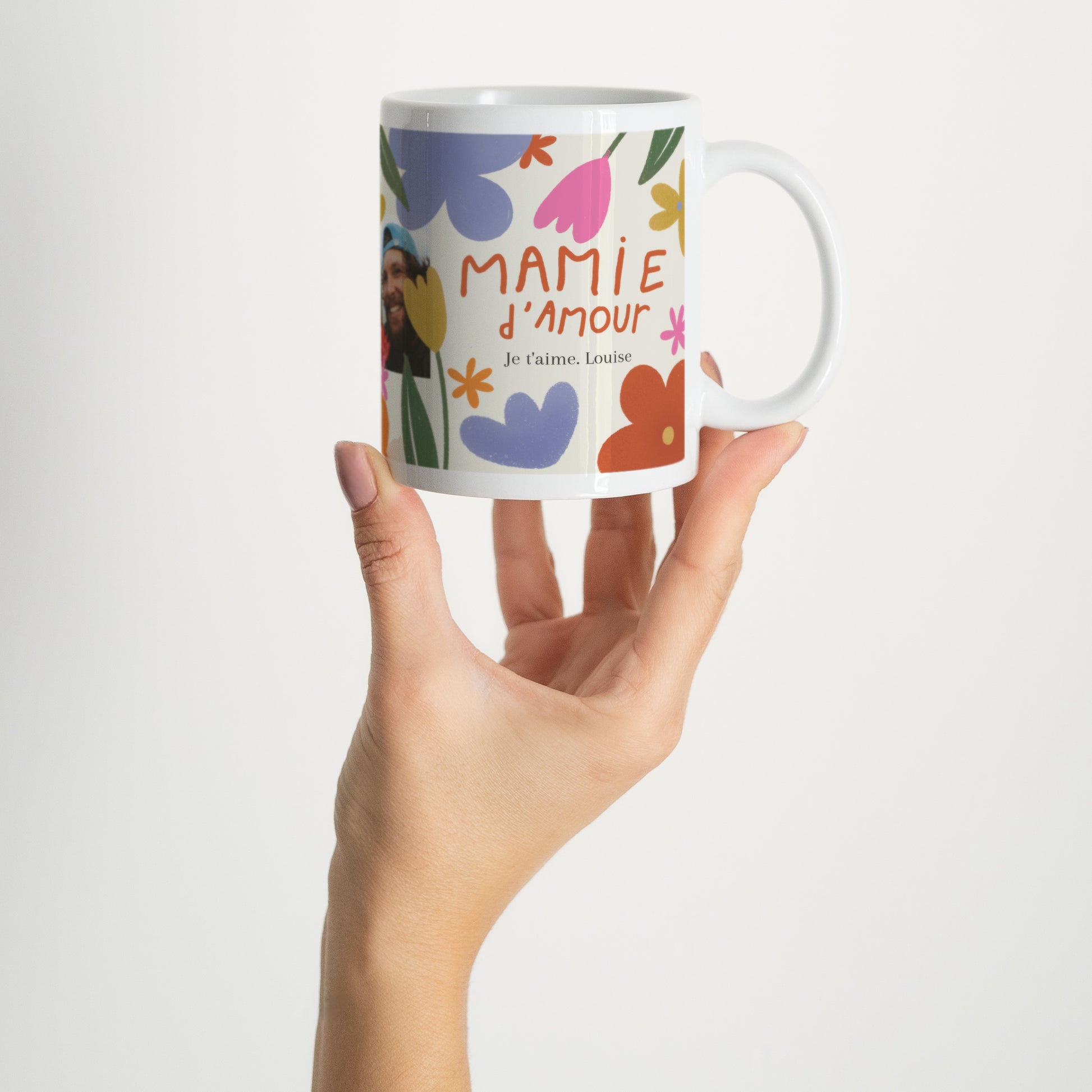 Mug Blanc Mamie en or photo N° 2