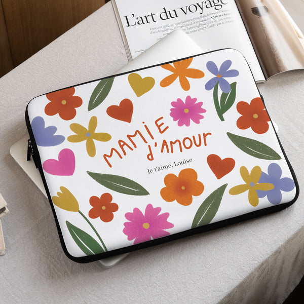 Housse ordinateur 15 pouces Mamie en or photo