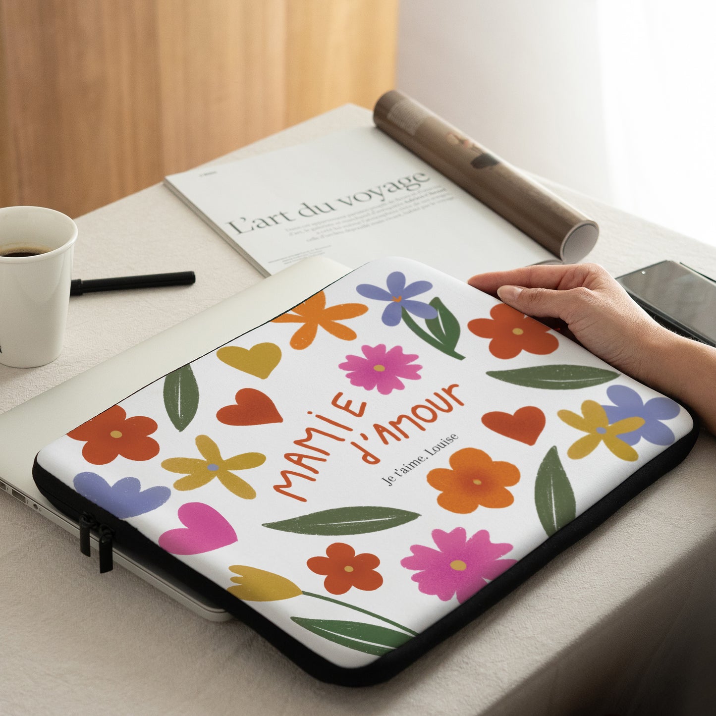 Housse ordinateur 15 pouces Mamie en or photo N° 2