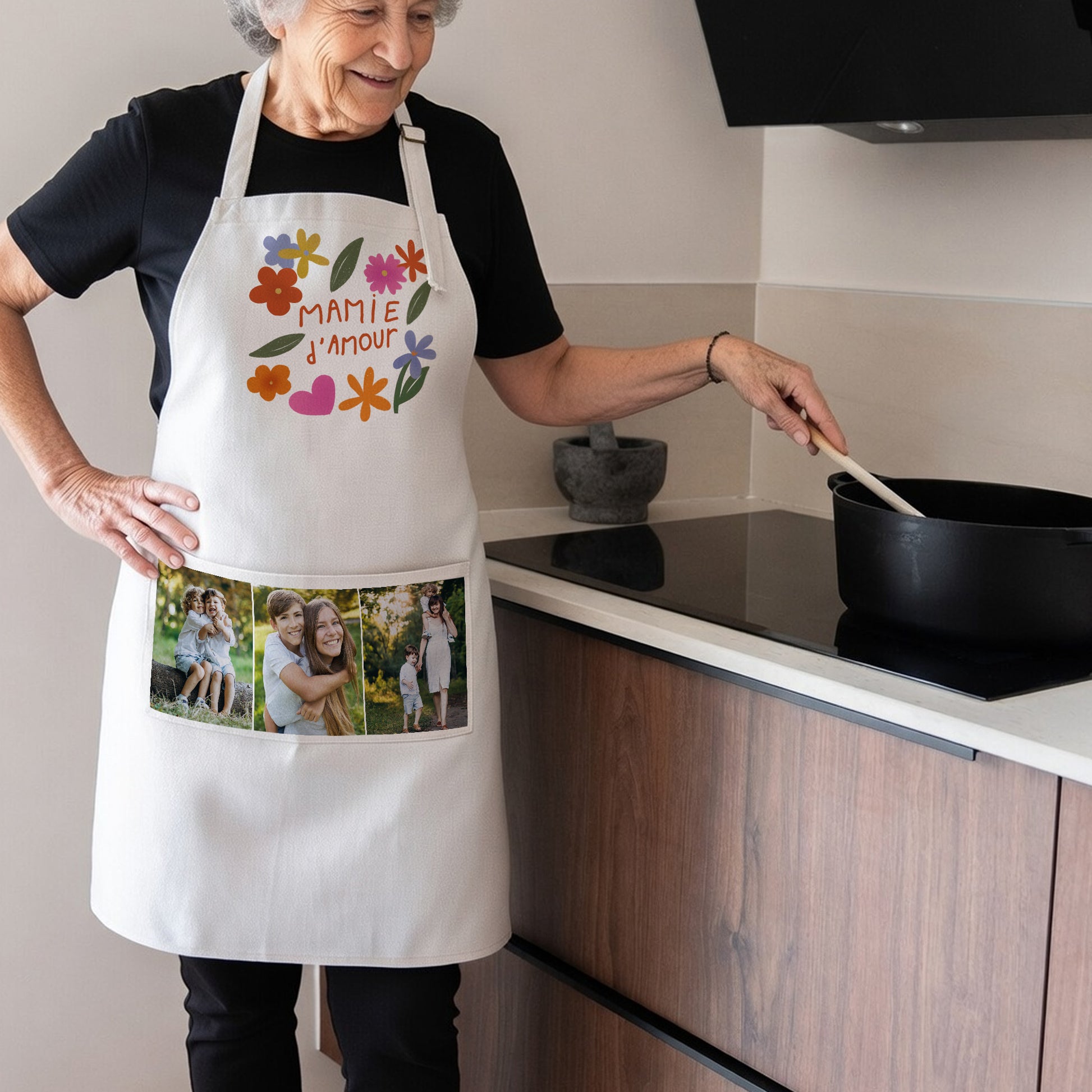 Tablier adulte Beige naturel Mamie en or photo N° 1