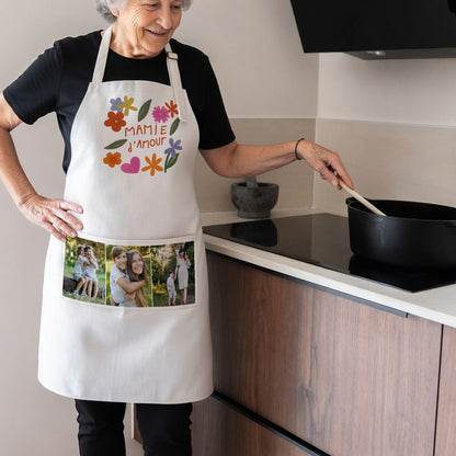 Tablier adulte Beige naturel Mamie en or photo N° 1