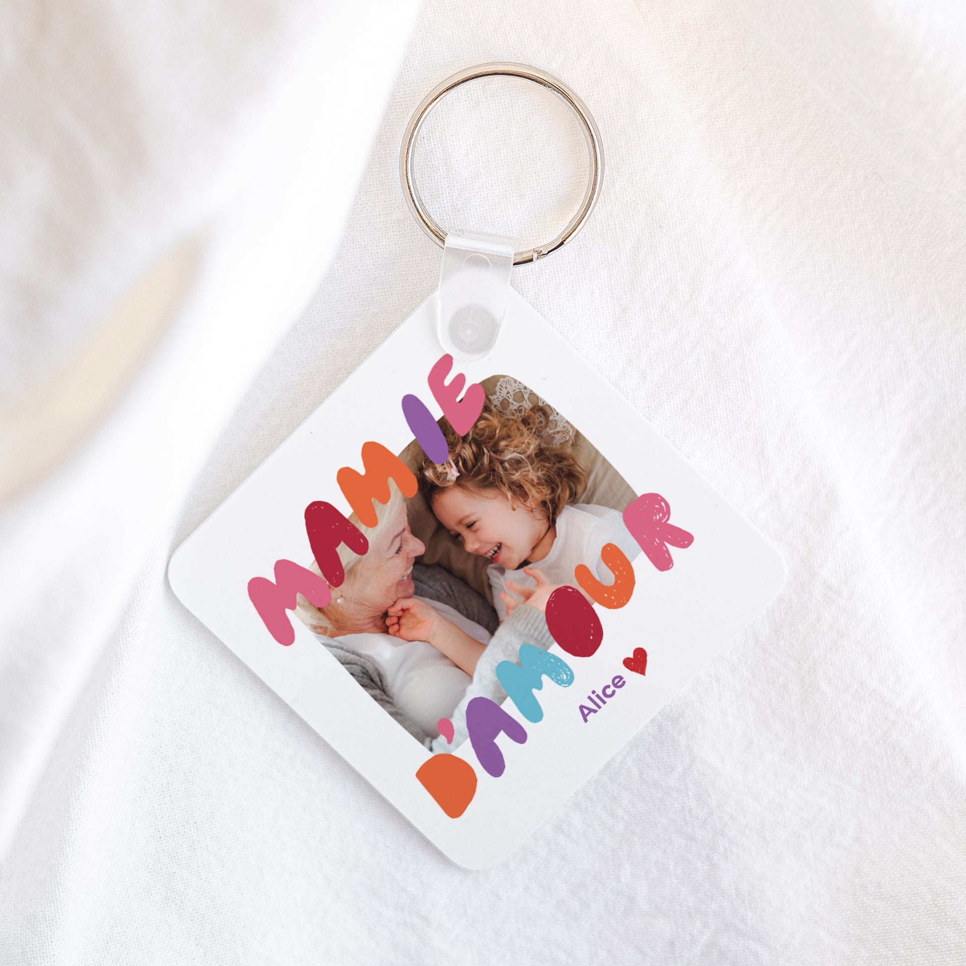 Porte-clés Carré Ma Mamie d'amour photo N° 1