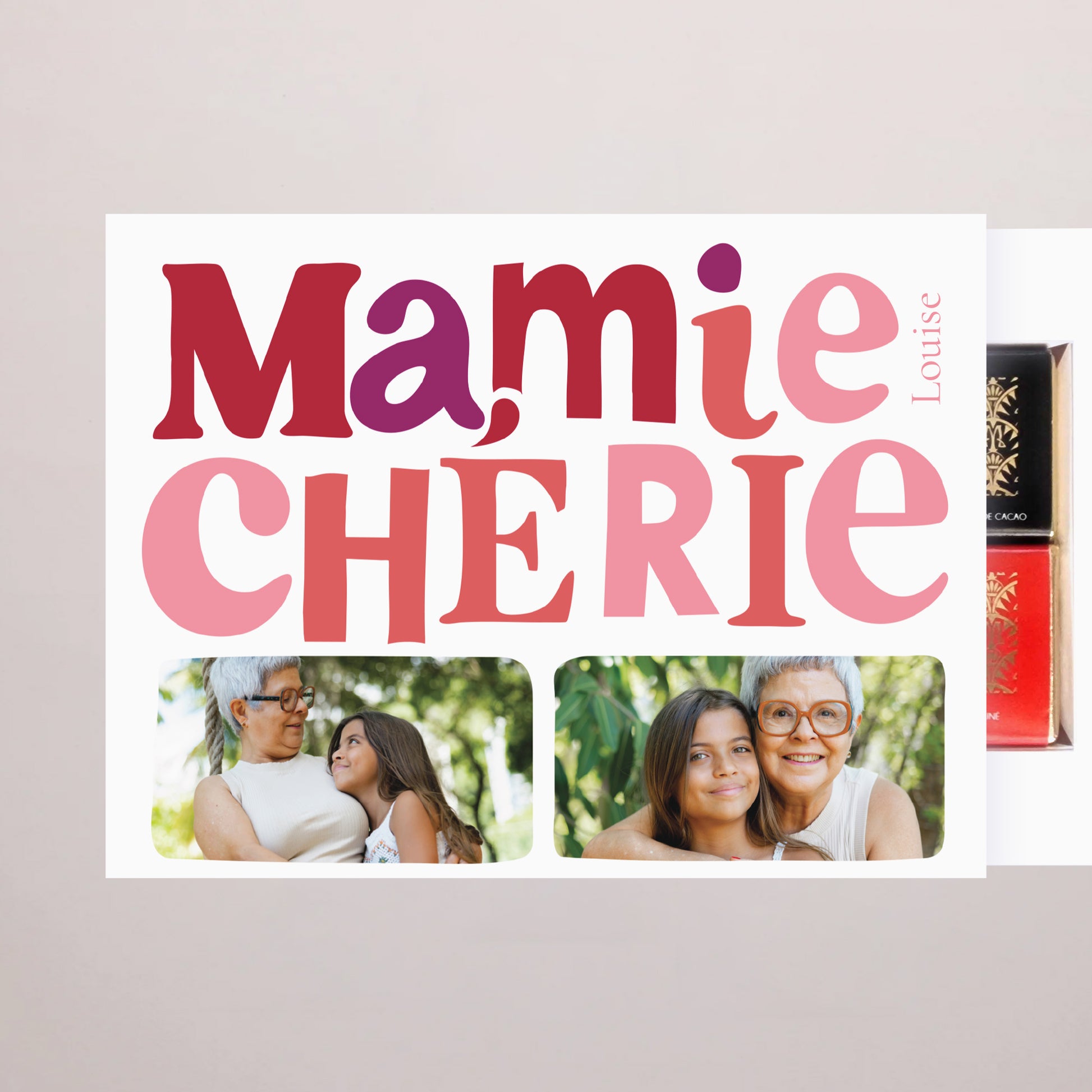Boite chocolat personnalisée 6 chocolats Ma Mamie chérie photo N° 2