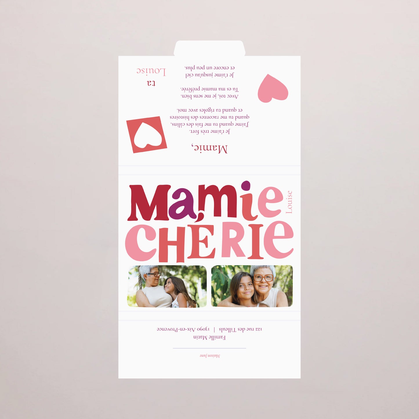 Boite chocolat personnalisée 6 chocolats Ma Mamie chérie photo N° 3