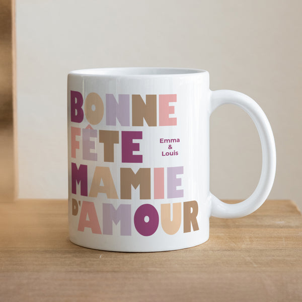 Mug Blanc Loving Mamie photo