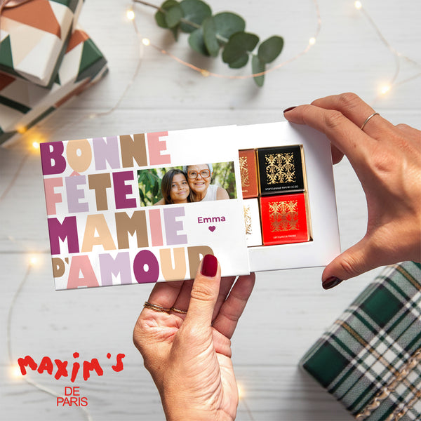 Boite chocolat personnalisée 6 chocolats Loving Mamie photo