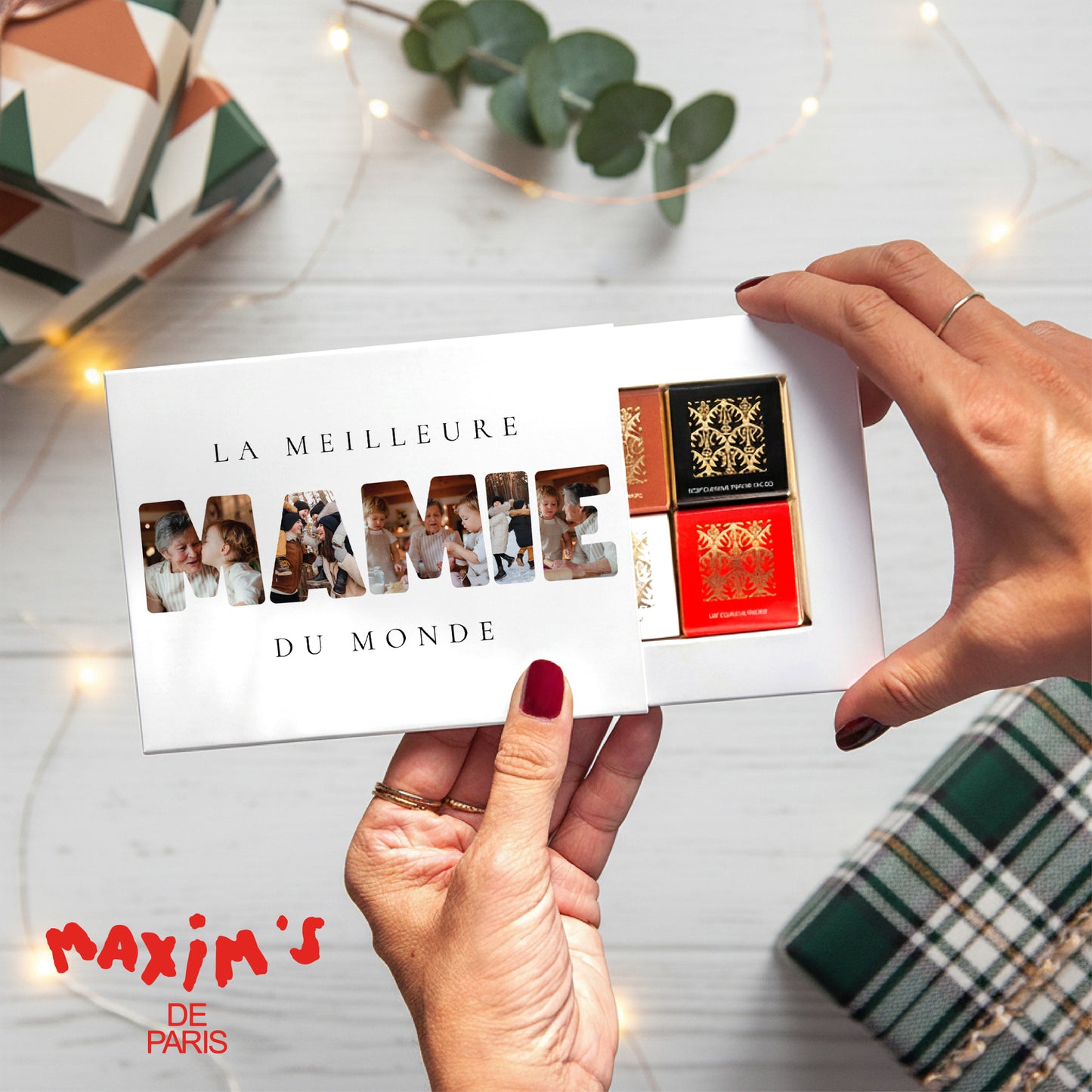 Boite chocolat personnalisée 6 chocolats Mamie au Top photo N° 1