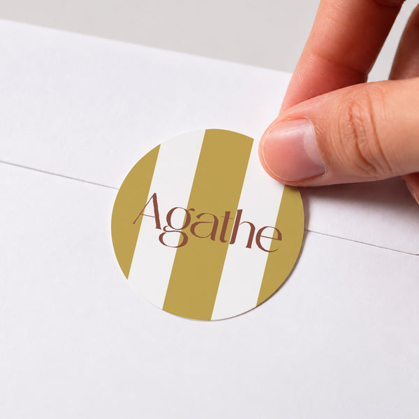 Sticker Naissance Rond Rayures Tendres photo