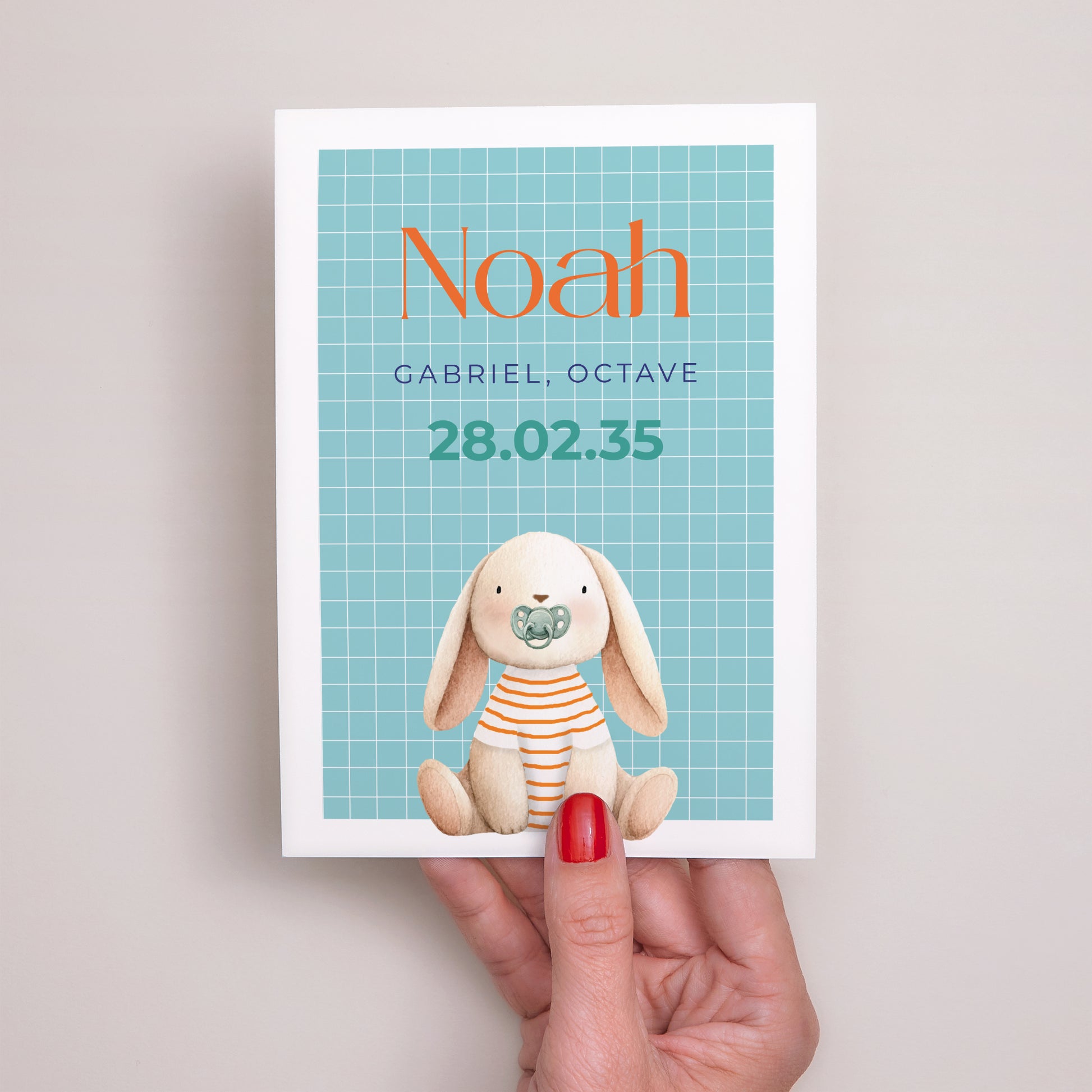 Faire-part Naissance Portrait Tendre Lapinou photo N° 2