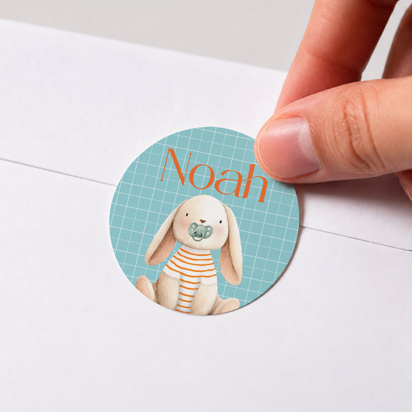 Sticker Naissance Rond Tendre Lapinou photo