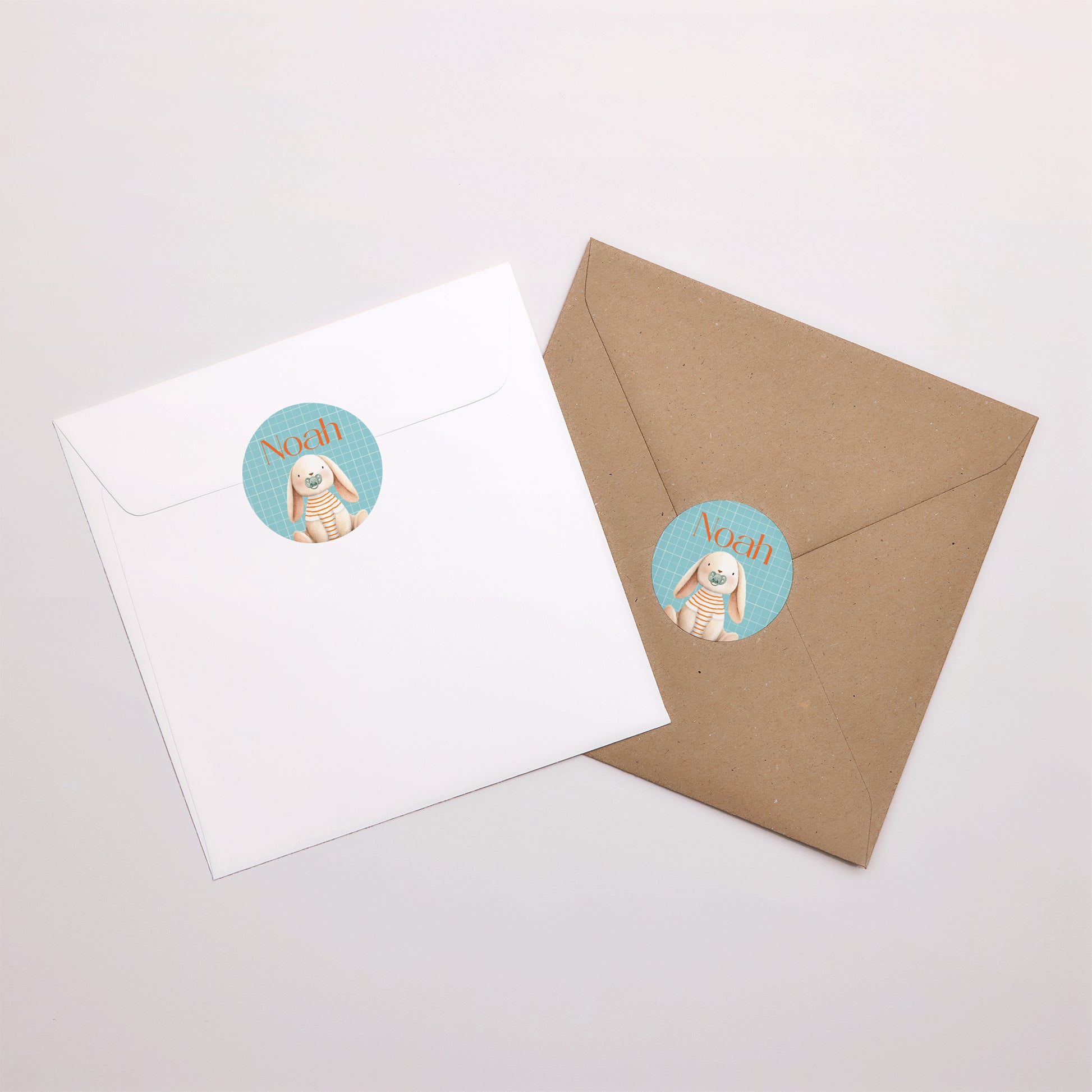 Sticker Naissance Rond Tendre Lapinou photo N° 3