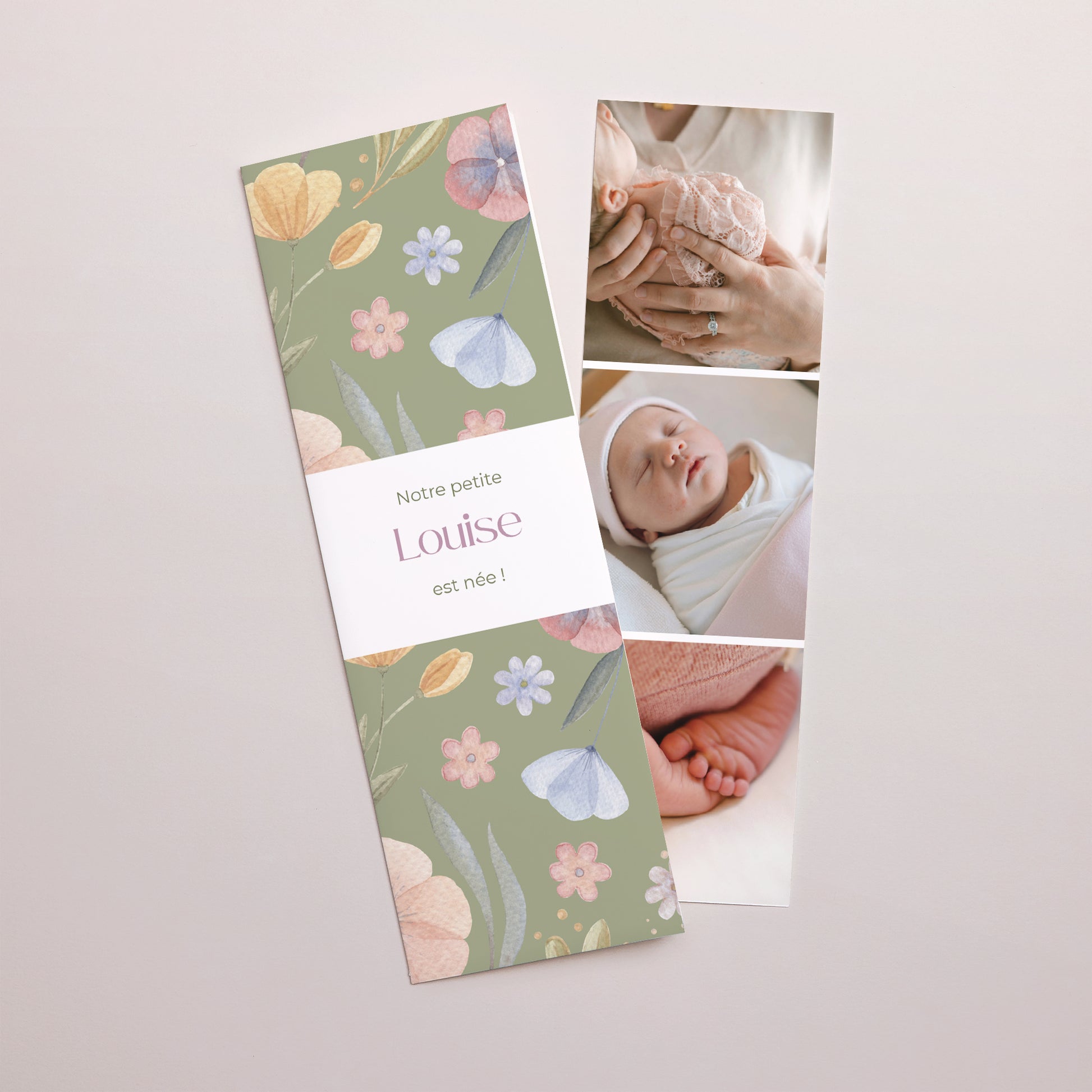Faire-part Naissance Marque-page photo Botanica photo N° 1