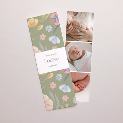 Faire-part Naissance Marque-page photo Botanica photo N° 1