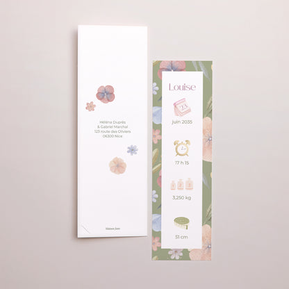 Faire-part Naissance Marque-page photo Botanica photo N° 3