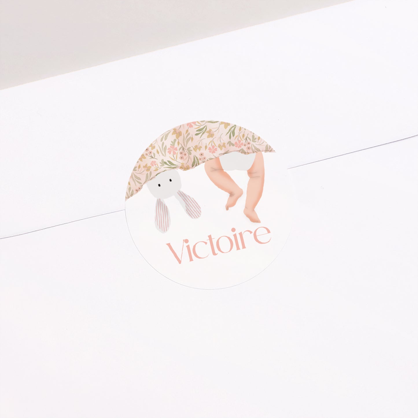 Sticker Naissance Rond Sous les Draps photo N° 1