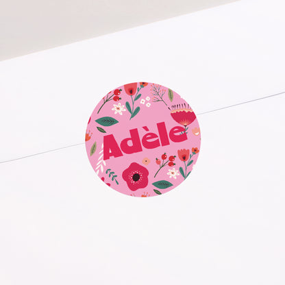 Sticker Naissance Rond Blooming Love photo N° 1