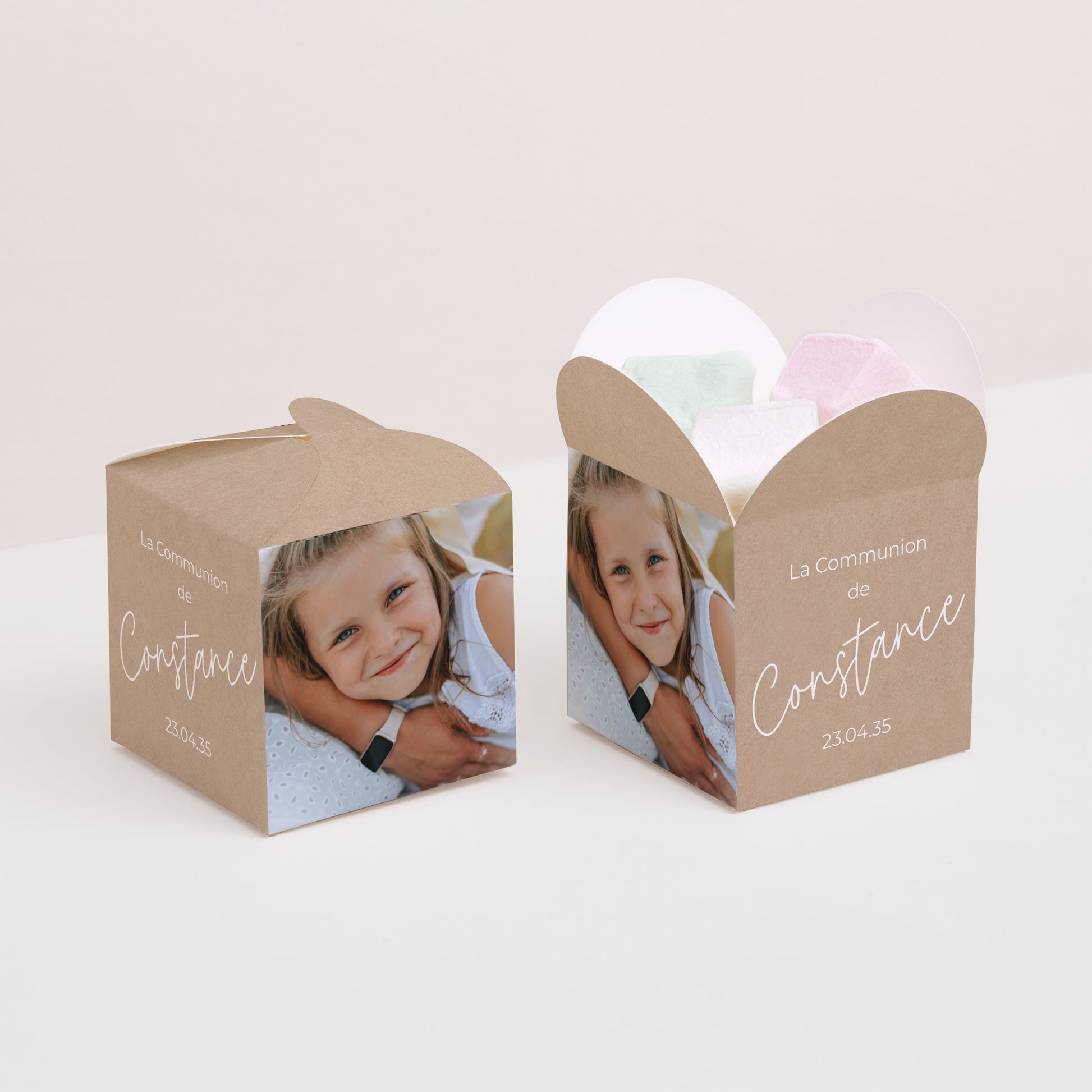 Boîte à dragées Communion Ouverture papillon La Mélodie du Cœur photo N° 2