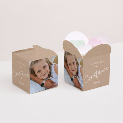 Boîte à dragées Communion Ouverture papillon La Mélodie du Cœur photo N° 2