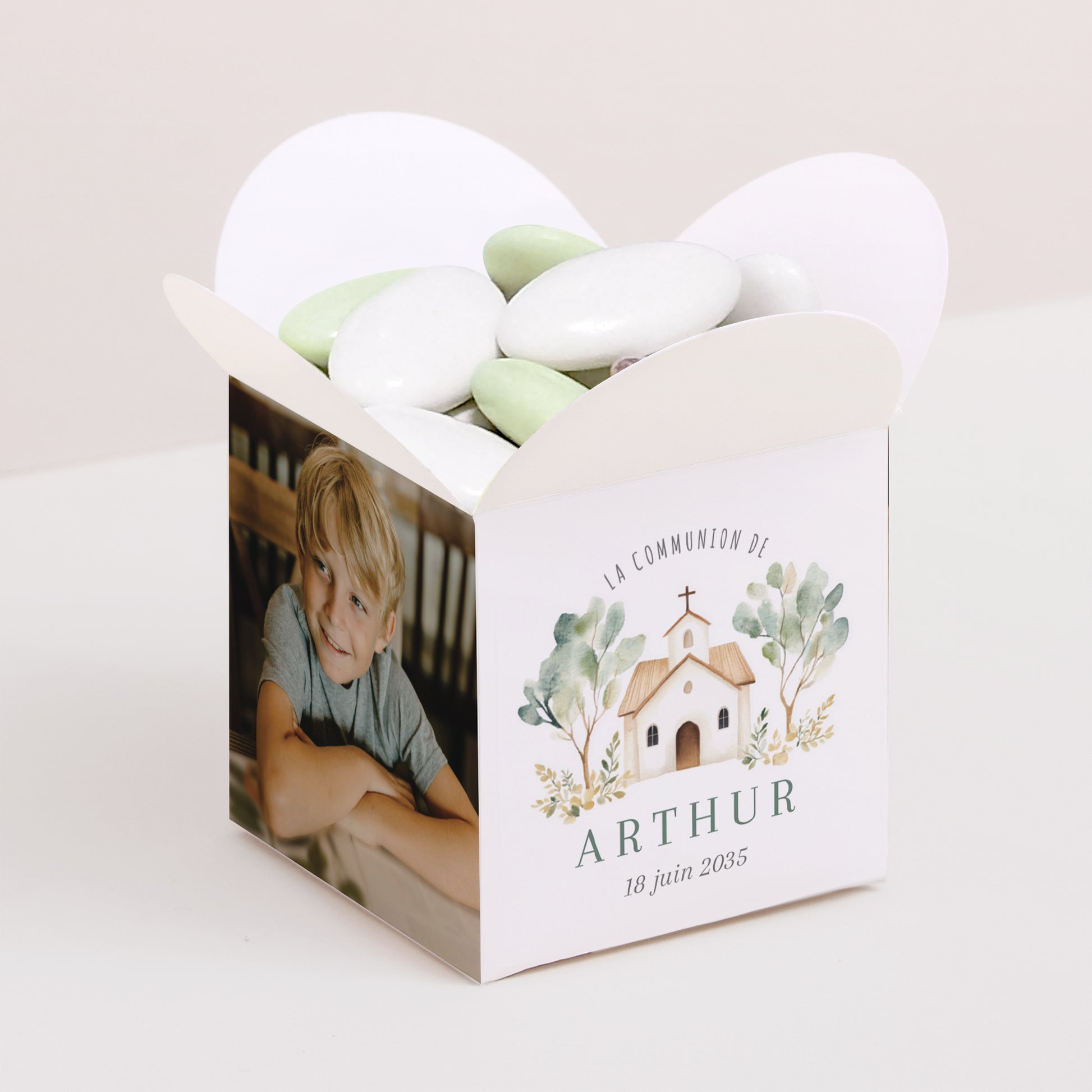 Boîte à dragées Communion Ouverture papillon La Maison de Lumière photo N° 1