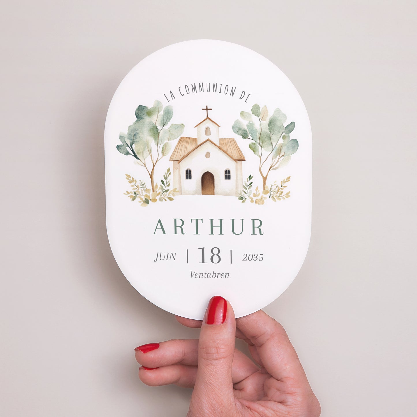 Faire-part Communion Ovale La Maison de Lumière photo N° 2