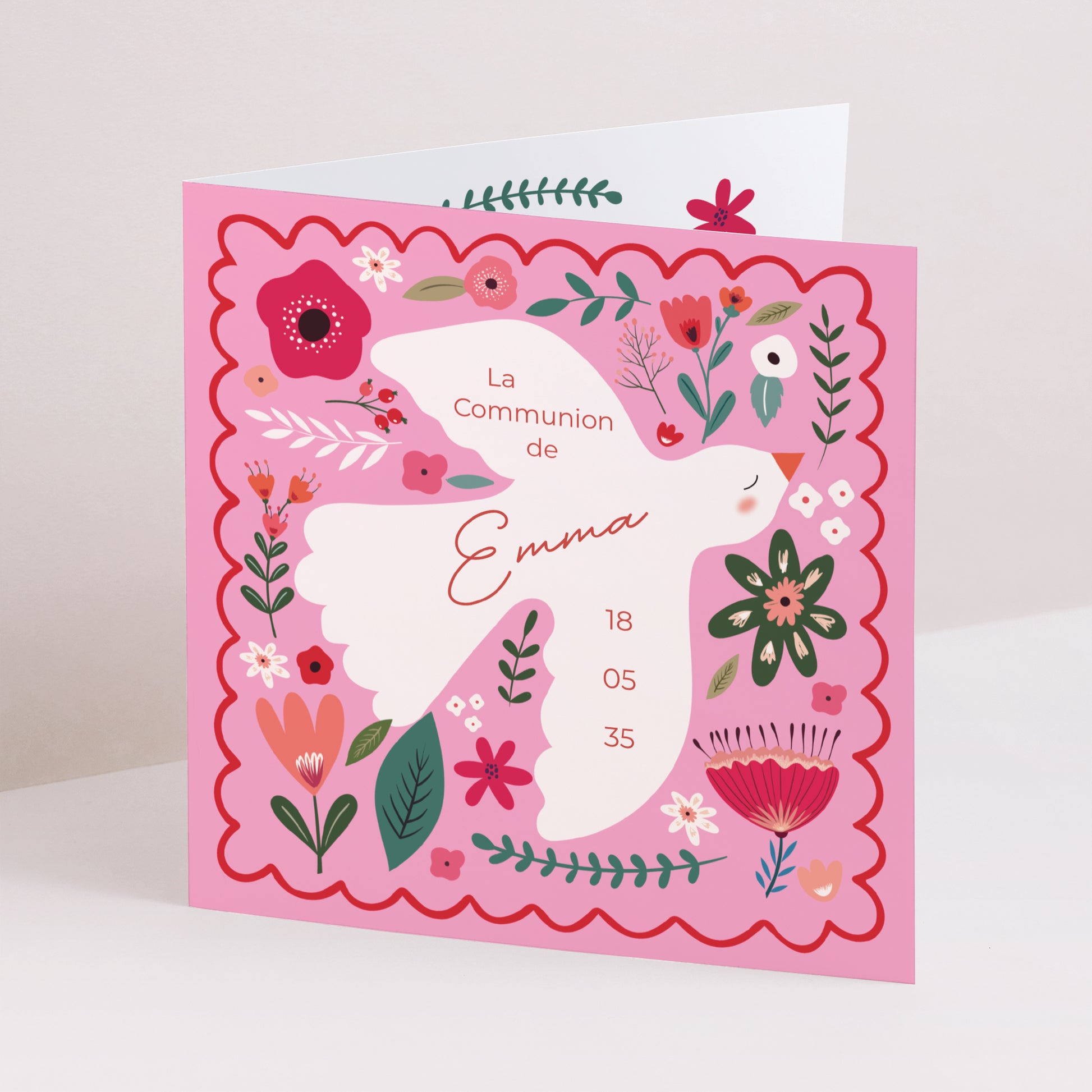 Faire-part Communion Carré double volet Sublime Instant photo N° 1