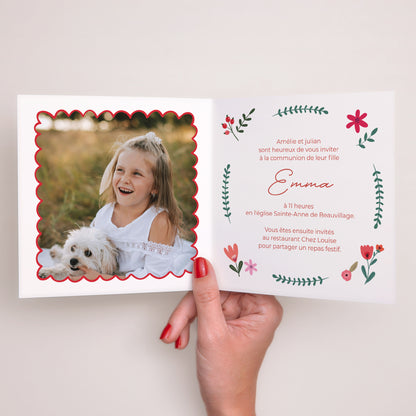 Faire-part Communion Carré double volet Sublime Instant photo N° 2