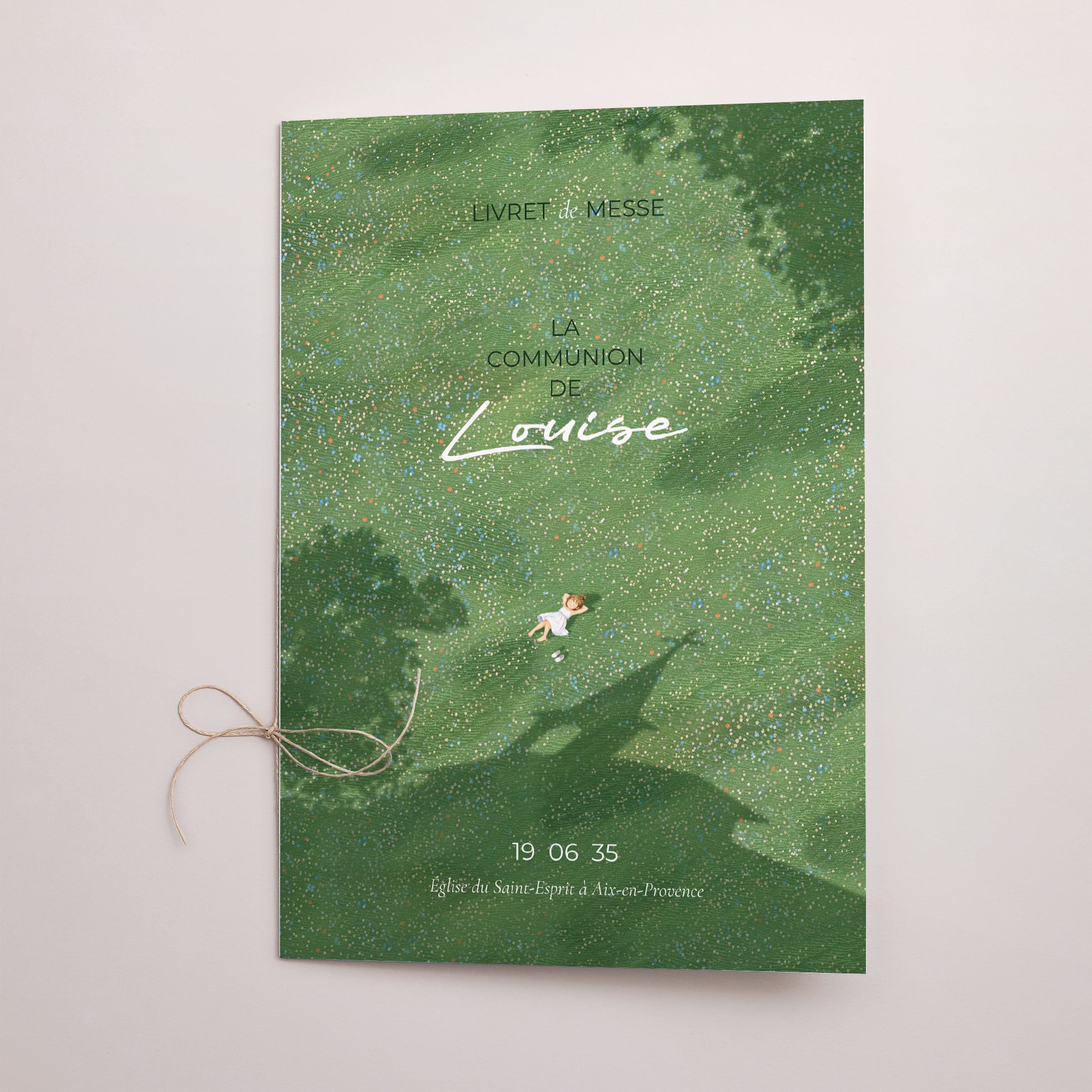 Livret de messe Communion Double volet Une communion dans l'herbe photo N° 1